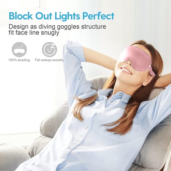 Sömnmask för män kvinnor, Block Out Light, rosa