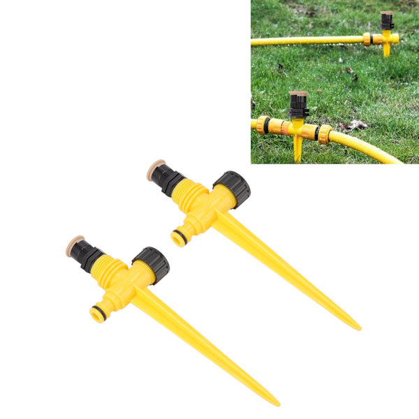 2Set 360 graders roterande trädgårdssprinkler markpluggstyp McGonagall sprinklerhuvud för droppbevattning grön kylning