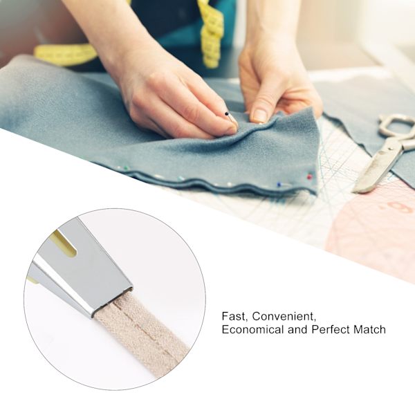 Tejptillverkare 5 storlekar tygbandstillverkare maskin set DIY quiltning fållverktyg kit för hushåll 12MM gul