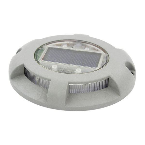 Solcellsbelysning IP65 Vattentät Rund Aluminiumlegering Utomhus LED Trapplampa för Däck Gård Väg Vit