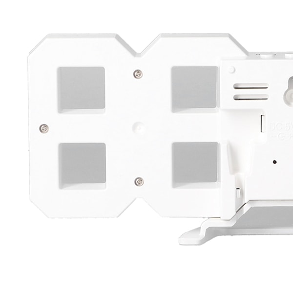 8-formad LED-klocka Vit och Blå Färg Justerbar Väckarklocka för Hem Sovrum Kontor