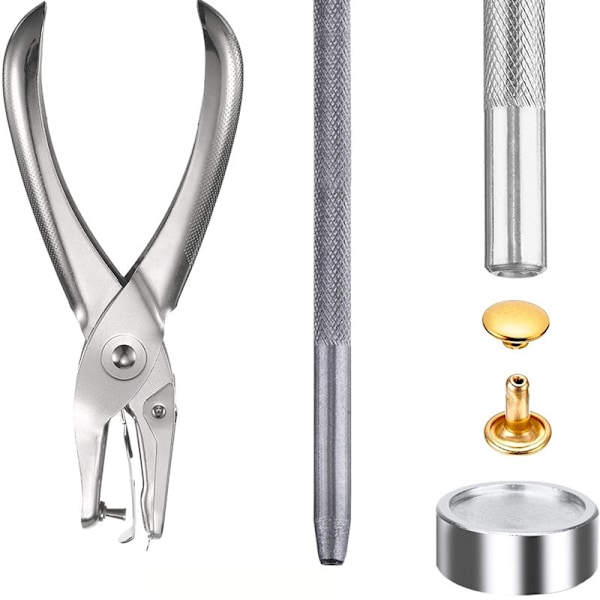 Set med 480 nitar för läder, Metall, FlerfärgadSet med 480 nitar för läder, Metall, Flerfärgad