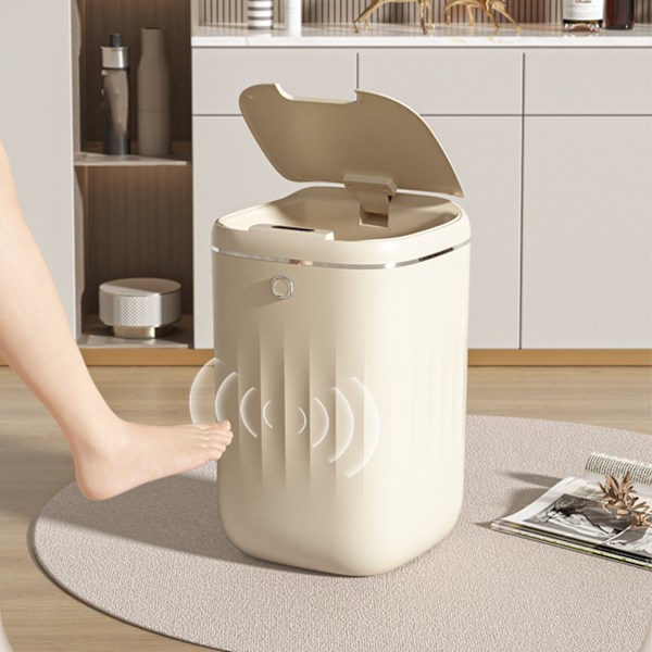 Smart Sensor Soptunna Stor Kapacitet Automatisk Papperskorg med Lock för Hem Badrum Kök 20L