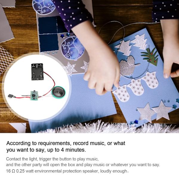 4-minuters inspelningsuppspelning DIY ljudljus sensor modul spela en gång tillbehör