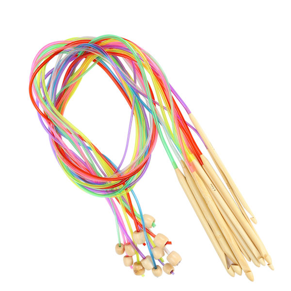 Rundstickor i bambu för afghangarn, unik design, slitstarkt material, present till hantverksälskare, släta stickor, praktiska och släta