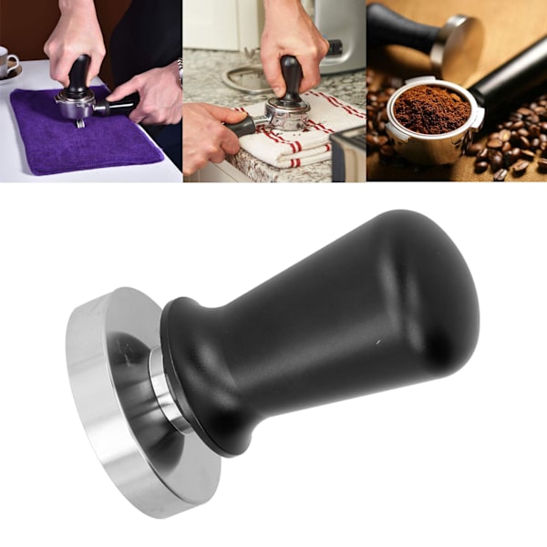 58mm Kaffepulvertamper i Rostfritt Stål, Kaffepresshammare, Tillbehör för Köket, Svart