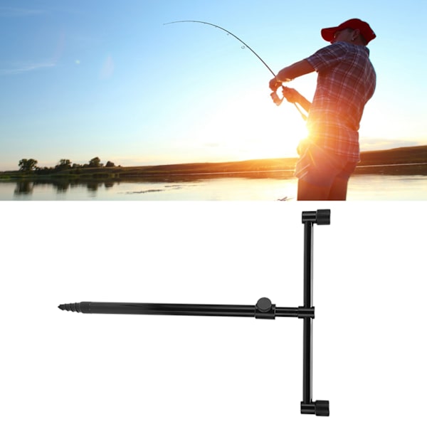 Fiskespöfäste Aluminiumlegering Flexibel 2-delad Bärbar Fiskespö Markhållare Fiskeverktyg (25cm Spö 31cm Fäste)