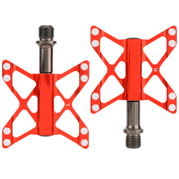 Ett par lätta pedaler i aluminiumlegering för mountainbike och landsvägscykel (röd)