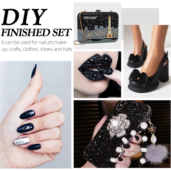 DIY Konstdekoration Kräver Lim, Glasstenar Hög Lyster 3Mm, Nagelkonst Mini Strass för Hantverksprojekt, Heminredning, Bröllop, Etc., 2000St