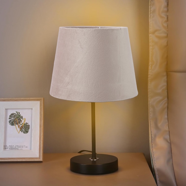 Liten Lampskärm Tyglampskärm för Bordsgolvlampa E27 E14 Dubbel Användning Handgjord Konisk Lampskärm Beige