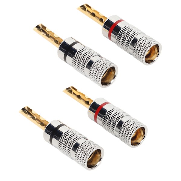 2 par BFA banankontakter 4 mm guldpläterade mässingskontakter med räfflor för förstärkare