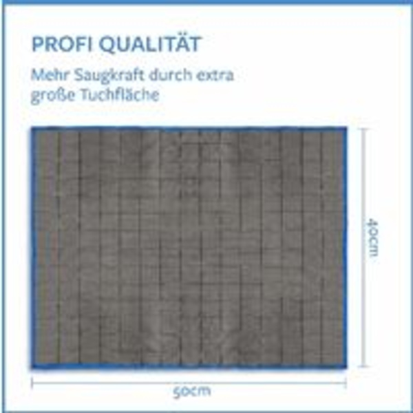 3X Professionella mikrofiberdukar för glas 400 g/m2 Rengöring av fönster och glas utan ränder - Extremt absorberande, luddfria polerdukar 50x40cm,