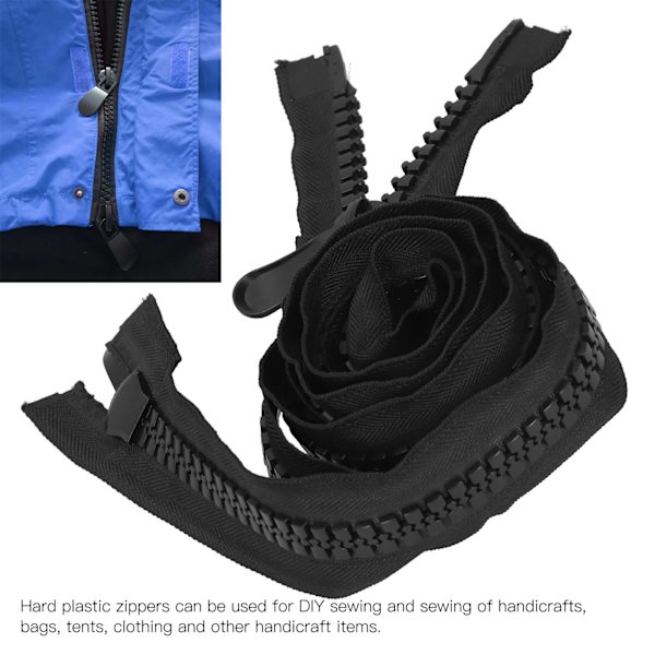 Hård Plast Polyester Super Stor Öppen Dragkedja för DIY Sömnad Skräddare Hantverk Väskor Tält 366CM