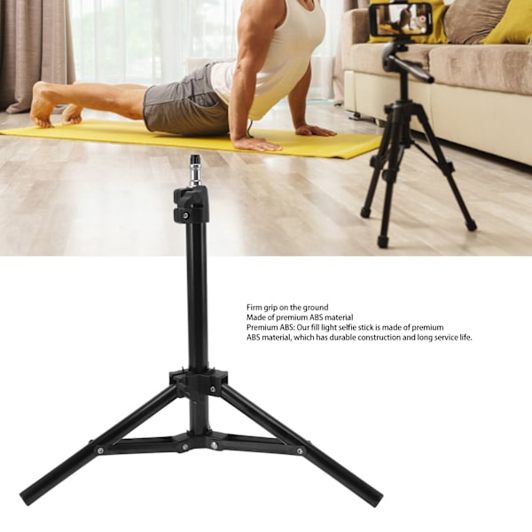 Fyllningsljusstativ hopfällbart ABS-fyllning 46 cm maximal höjd Ljus Selfie Stick för Live Video Kamera