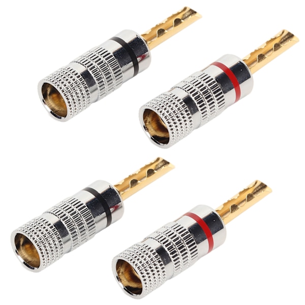 2 par BFA banankontakter 4 mm guldpläterade mässingskontakter med räfflor för förstärkare