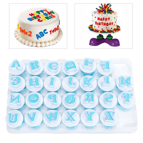 26 st stora bokstäver kakformar mini plast alfabet fondant skärare DIY tårta kexform