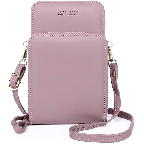 Kvinnors mobiltelefon axelväska, liten crossbody-väska, plånbok, konstläderväska med kortplatser, justerbar avtagbar axelrem, handväska för