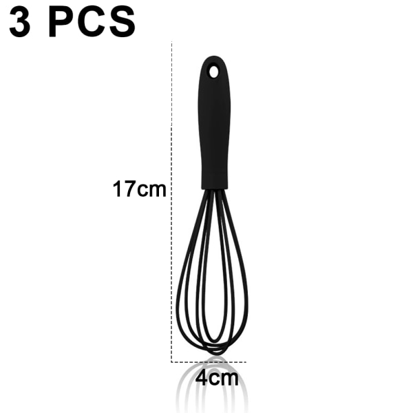 3 st silikonvisp för blandning, bakning, vispning
