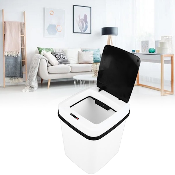 Smart Soptunna Stor Kapacitet LED-Lampa Automatisk Rörelsesensor Papperskorg med Knapp för Hemmabruk L