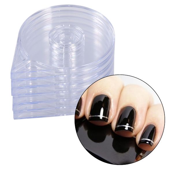 6 st/set Nagelkonst Tejp Linje Fall Klistermärke Box Hållare Lätt Användning Design Manikyr Verktyg