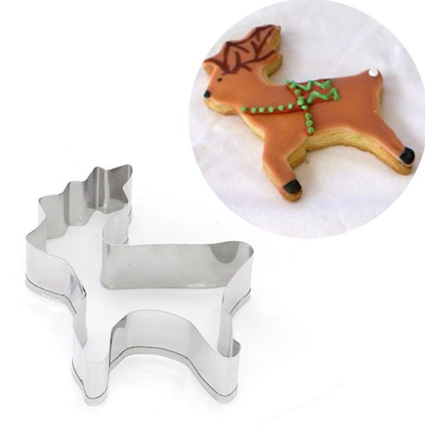 Kakformar i rostfritt stål för pepparkakshus, pepparkaksgubbe, julgran, bakning, kakor, kex, fondantform