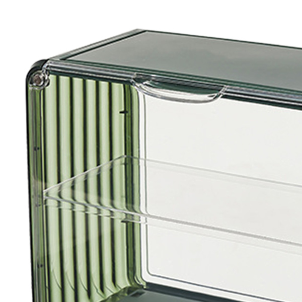 Figurdisplaylåda Akryl Blind Box Display Case Montera Samlarlåda Dammskyddsskydd Vitrinskåp för Actionfigur Liten Storlek Svartgrön