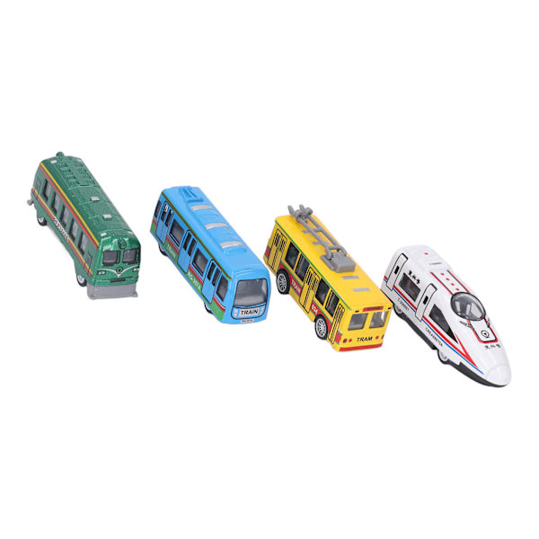 4 st Die Cast Alloy Bus Model Set Barn Simulerad Utsökt Rolig Pull Back Bilfordon Leksak Dekoration Typ B