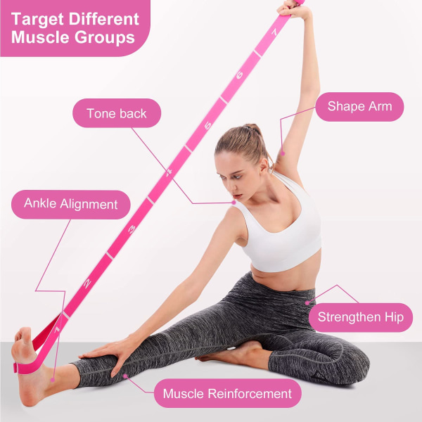 8-loop latinska motståndsband för Pilates Yoga Digital Stretch