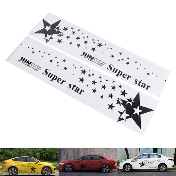 2 st. Bilsticker för Kaross 63x15 tum Vattentät Grafisk Dekal Universal för Bildekoration