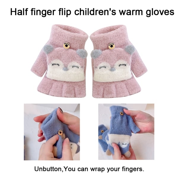 Tecknad Cabriolet Flip Top-handskar för flickor Pojke, stil 1