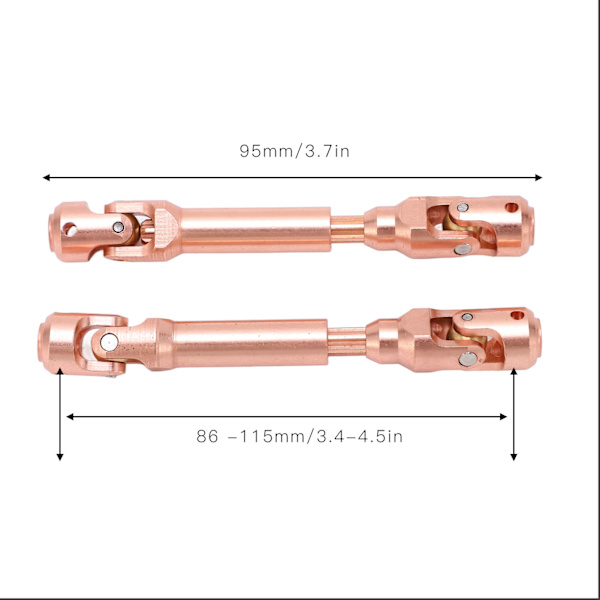 RC Universal Drive Shaft 1/10 Skala RC Bil Transmissionsaxel för Fjärrkontroll Modell Uppgradering Reparation 95mm