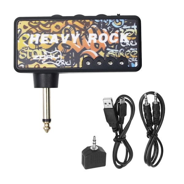 Heavy Metal-toner: Mini Gitarrförstärkare, Gitarhörlursförstärkare För Portabla Gitarreffekter, Tyst Övning Med Uppladdningsbart Batteri, Justerbar