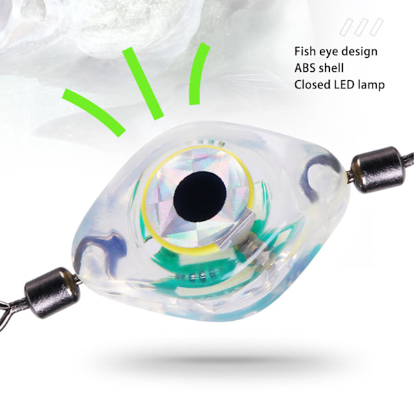 4 st LED fiskedrag Multipurpose Vattenutlöst Dubbel Rotation Spänne Fiske Lure Ljus för Saltvatten Sötvatten