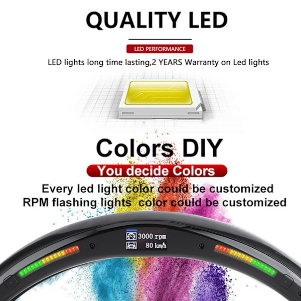 4:e generation LED-prestanda ratt med digital display för växlingsindikatorer, OBD2-modulkit