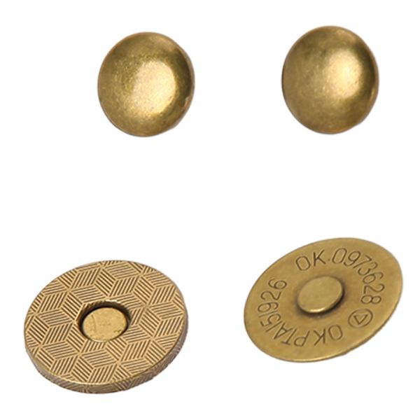 50 set magnetiska knapplås 18x2mm tunna hög hårdhet legering magnetiska fästelement plånbok hårdvara för kläder brons