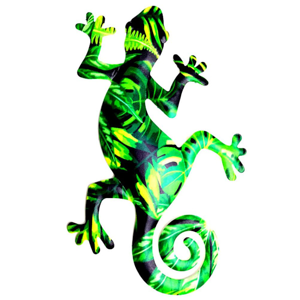Metall Gecko Väggkonst Dekor Hängande Skulptur för Hem Sovrum Vardagsrum Kontor Trädgård Dekor