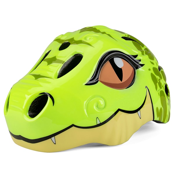 Barn Cartoon Dinosaurie Säkerhetscykelhjälm med Bakre LED-ljus 3D Djurhjälm för Skridsko Scooter Cykel Flickor Pojkar Gåvor