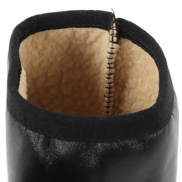 Sunnah Khuff-strumpor i PU-läder och polyester, bekväma, varma, med plyschfoder, termiska Khuffain-strumpor för skostorlek 36-41 EU, svarta, raka