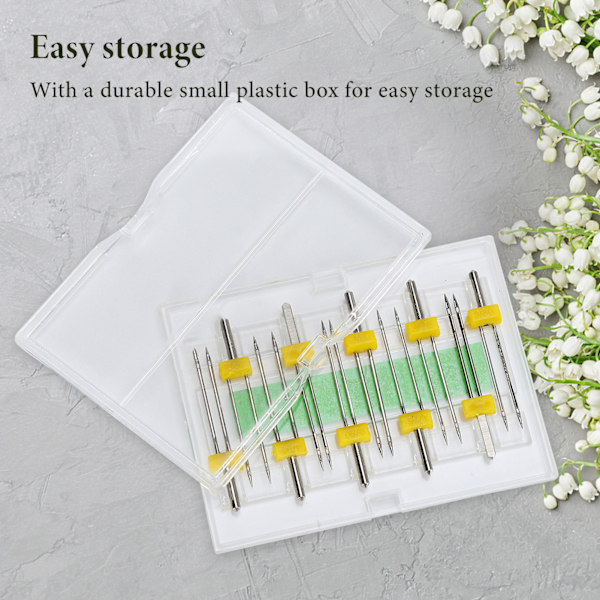 10 st symaskin dubbelnål set olika specifikationer dubbla stift tillbehör