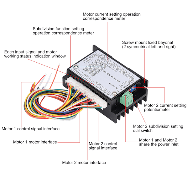 Steppermotor-drivrutin 4-fas 5-tråds unipolär höghastighetsmotorstyrenhet SMD1524M32STV10