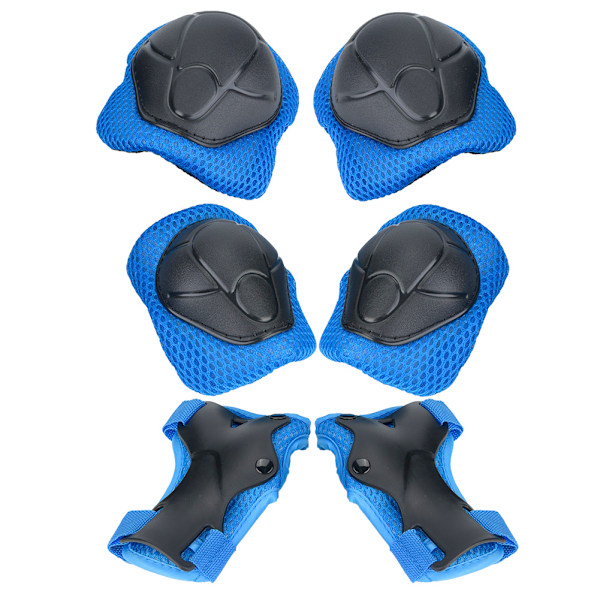 6 st Barn Skyddsutrustning Skydd Skateboard Handled Armbåge Knäskydd Set (Blå)