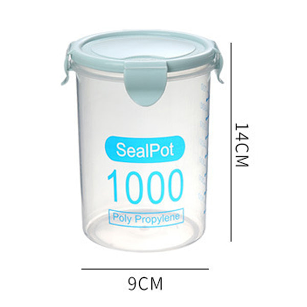 Preservation Masterpiece, Klar 1000ml Lufttäta Matförvaringsbehållare, BPA-fri Plastmatbehållare, Stapelbar Design För Köksförråd