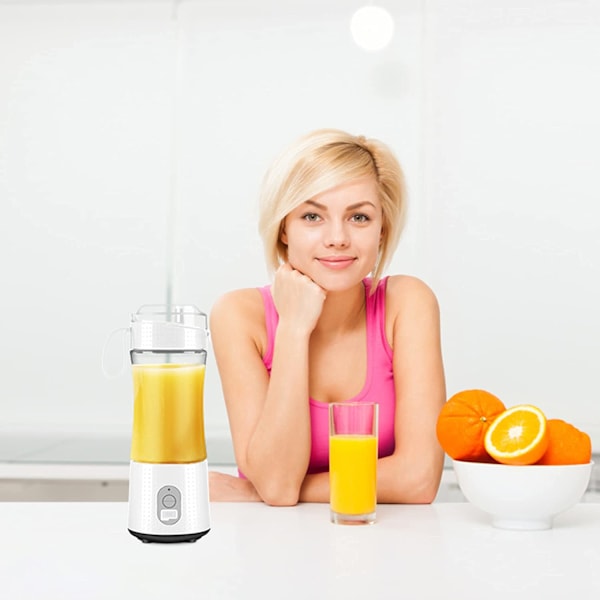 Bärbar Juice Blender, Trådlös & Portabel Design, Uppladdningsbar med USB-port, Stark Mixningskraft för Färska Juicer & Smoothies, BPA-Fri