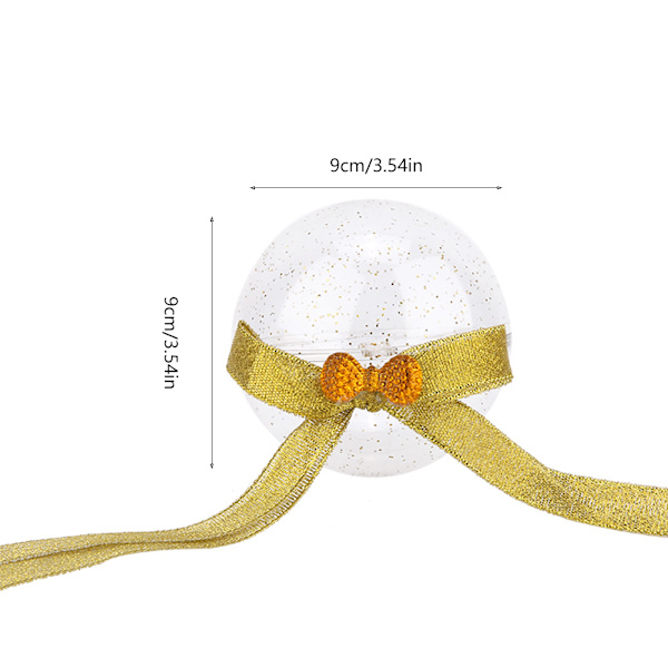 5 st godisgåva dekoration transparent låda jul glitter hängande boll (knut guld)