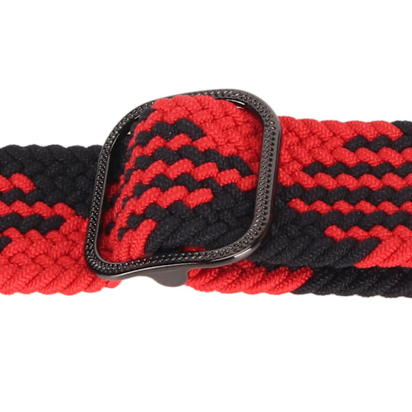Mjuk nylonflätad smartklocka armband 22mm ersättning elastiskt andningsbart klockarmband passar för Amazfit T Rex röd och svart
