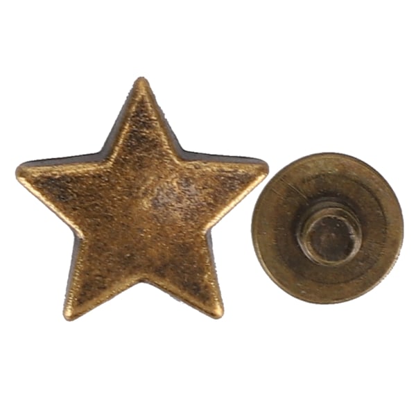 50 set stjärnformade nitar 12MM platta skruvkläder tillbehör anti-korrosion zinklegering (brons)