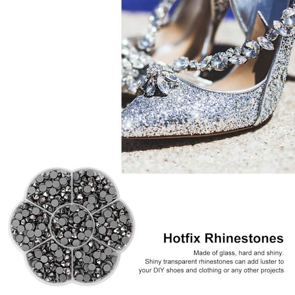 1000 st Rhinestones Shiny Transparent Dekorativa Nagelkonst Tillbehör för Flickor KvinnorJM201 Grå