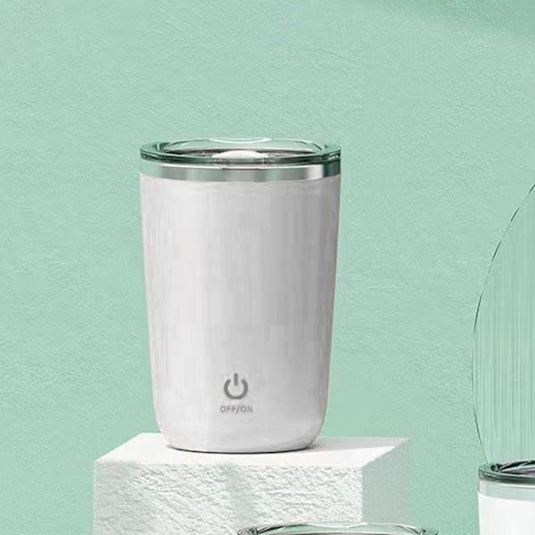 350 ml automatisk magnetisk omrörningsmugg, tvättbar omrörningskaffemugg med rostfritt stål innerfoder för mjölk