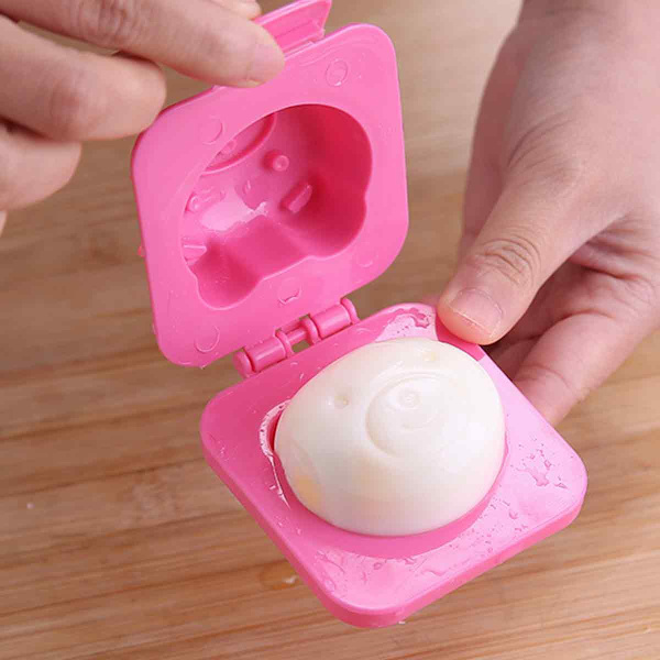 Kokt äggform 3d tecknad äggformare Bento Maker Diy verktyg tillbehör (blå+gul+grön +rosa +orange) (6st)