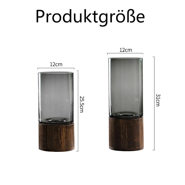 Konstnärlig Träglasvas, Kristallklart Glas Modern Heminredning, Multifunktionell Bordsvas För Vardagsrum Bordsdekorationer Och Samtida Konst